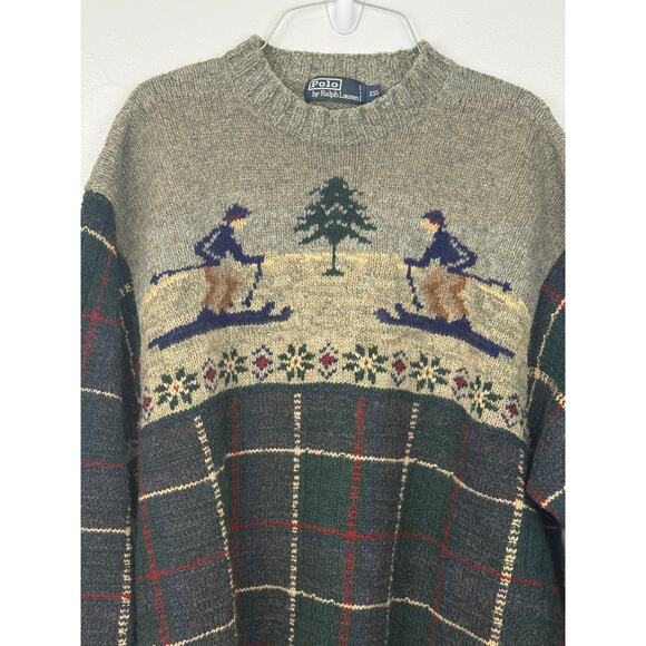 Polo Ralph Lauren Other - Vintage Polo Ralph Lauren Hand Knit Wool Ski Sweater XXL Fair Isle Plaid